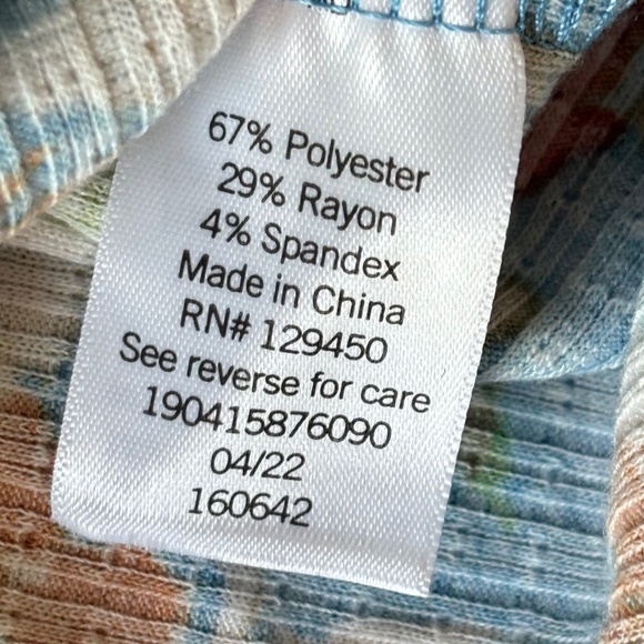 Lauren Conrad Blue Red Floral Short Sleeve Top Casual Women's Size Extra… - Picture 11 of 12